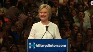 Hillary on historic night
